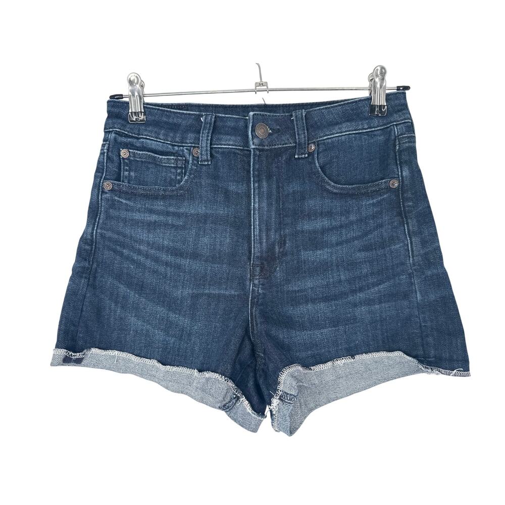 American Eagle NEXT Level Stretch dark blue denim shorts cuffed hem size 6